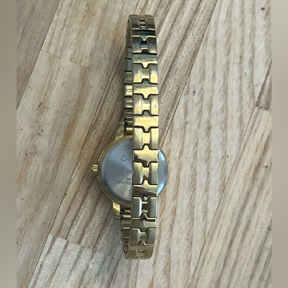 Carriage Ladies Watch Indiglo White Dial Two Tone Stretch Stainless Bracelet - Picture 6 of 8